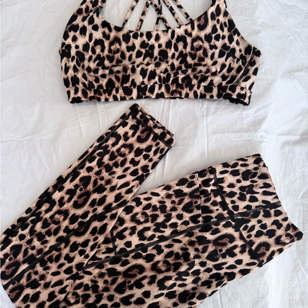 Victoria’s Secret Studio Essentials Leopard Print Sports Bra And Leggings Set View 2